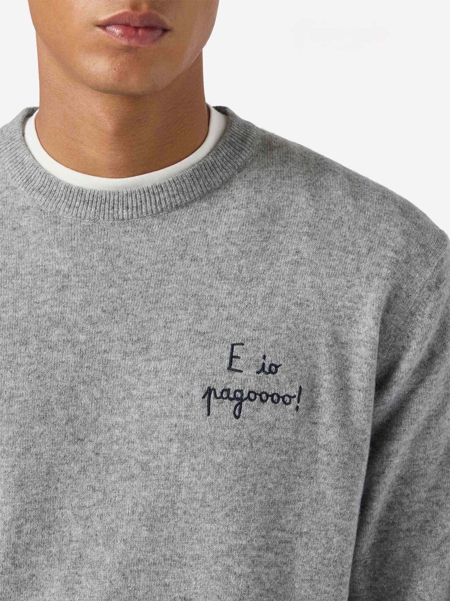 Crewneck sweater Heron Light with E io pagooo embroidery | YUPPIES SPECIAL EDITION