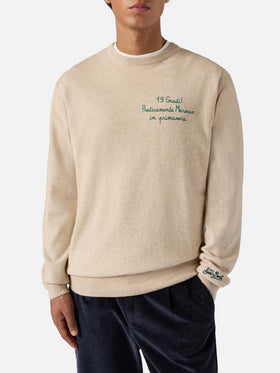 Crewneck sweater Heron Light with 19 gradi. Praticamente Marocco in primavera! embroidery | YUPPIES SPECIAL EDITION