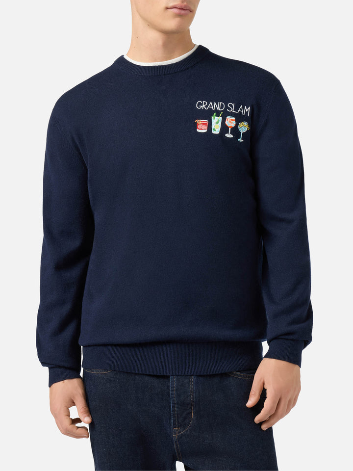 Crewneck sweater Heron Light with Grand Slam embroidery