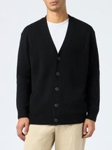 Man black cashmere blend cardigan Herrison