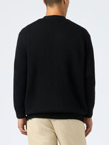 Man black cashmere blend cardigan Herrison