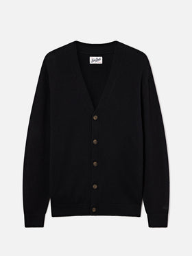Black Herrison wool cardigan