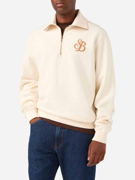 Cream Huntley cotton sweatshirt with SB Legacy monogram