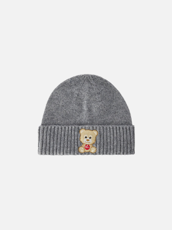 Gorro Holden gris con bordado de osito de peluche | Special edition 