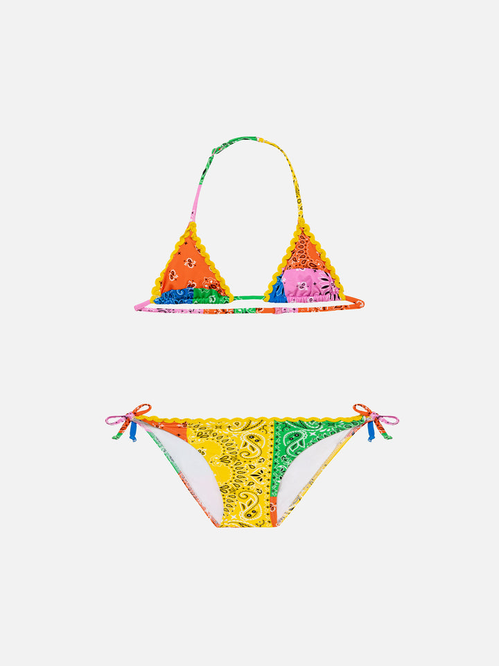 Bikini da bambina con stampa bandana