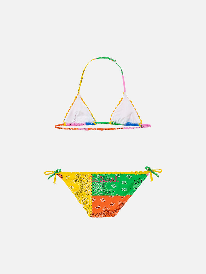 Bikini da bambina con stampa bandana