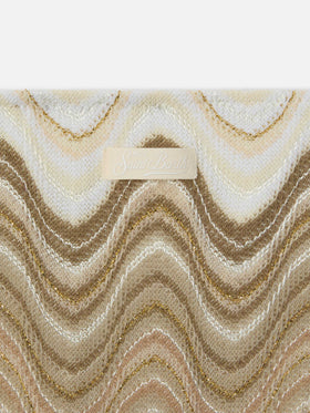 Bikini Holly in raschel con motivo onde nei toni dell’oro