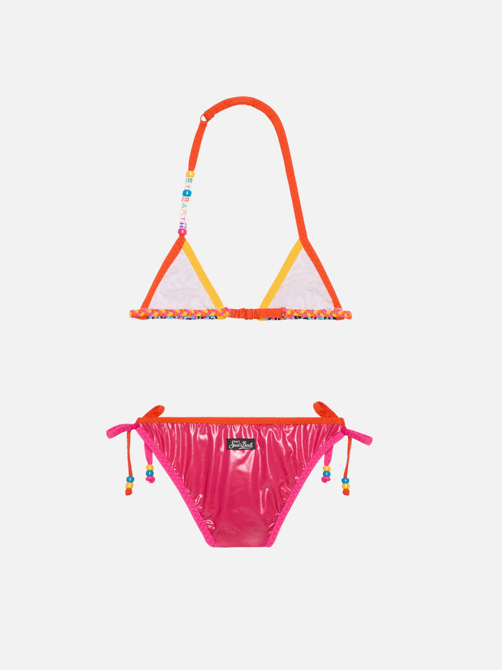 Mädchen-Triangel-Bikini mit Leopardenmuster