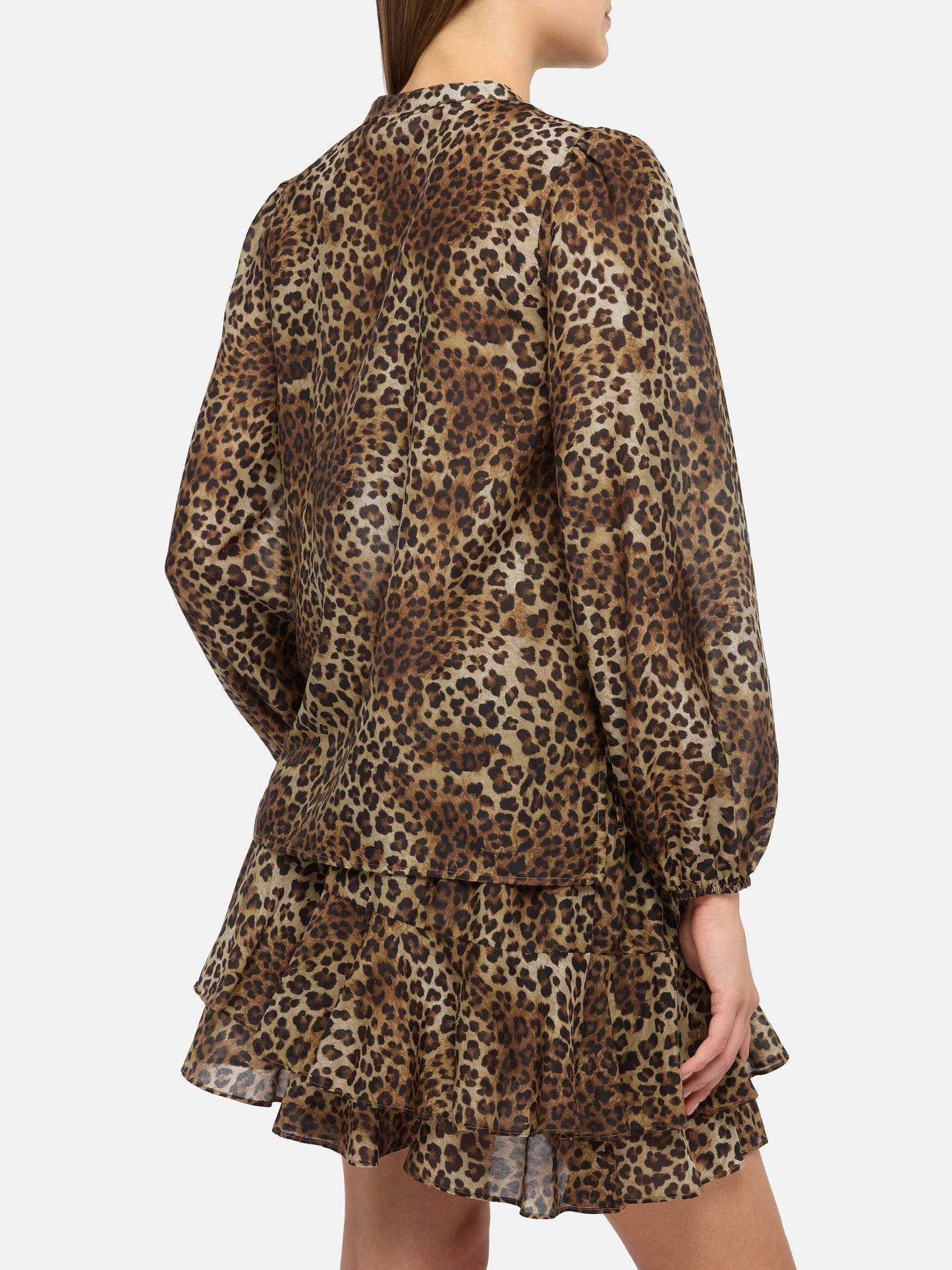 Bluse Harper aus Lurex-Seidenvoile mit Animalier-Print