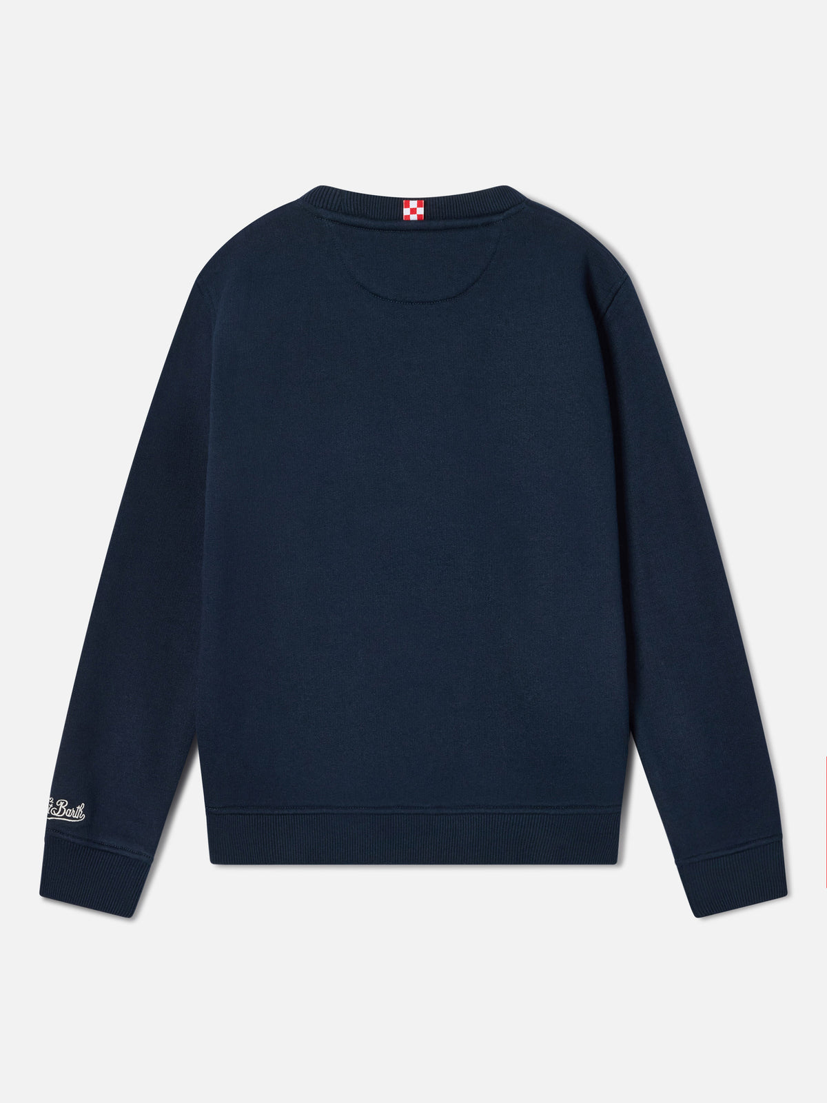 Marineblaues blue Hutton Sweatshirt aus Baumwollmischung mit Teddybär-Schwamm-Patch | Special edition 