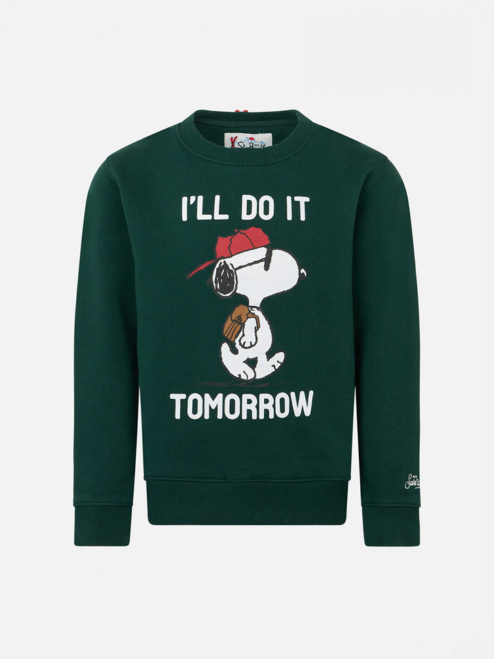 Boy crewneck green sweatshirt with Snoopy print | SNOOPY PEANUTS™ SPECIAL EDITION