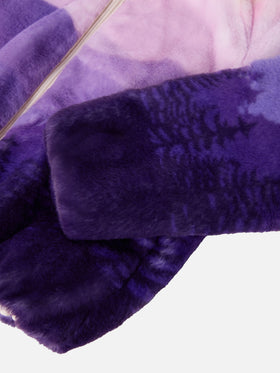 Giacca furry sfumata con ricamo I Love St. Barth