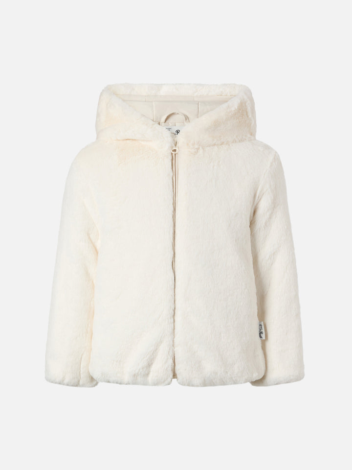 Kunstpelzjacke mit Kapuze, Ohren und Trudi-Anhänger