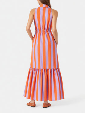Robe longue Ida en coton à imprimé rayé 
