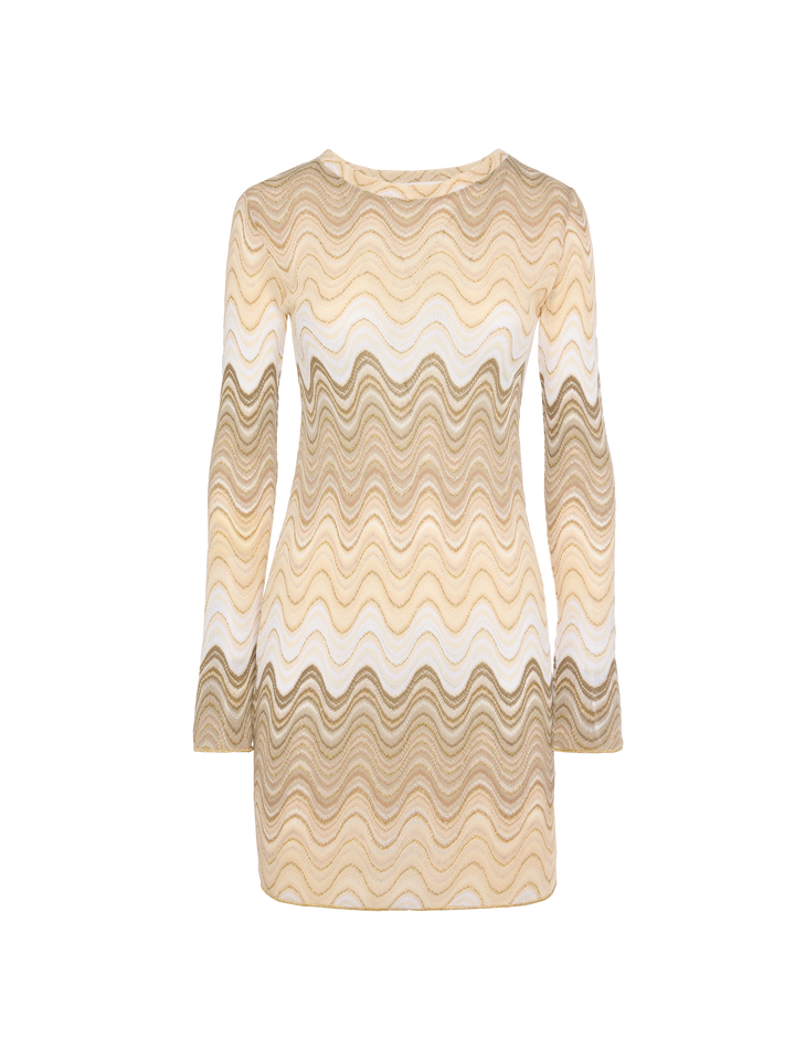 Imany raschel mini dress in gold hues