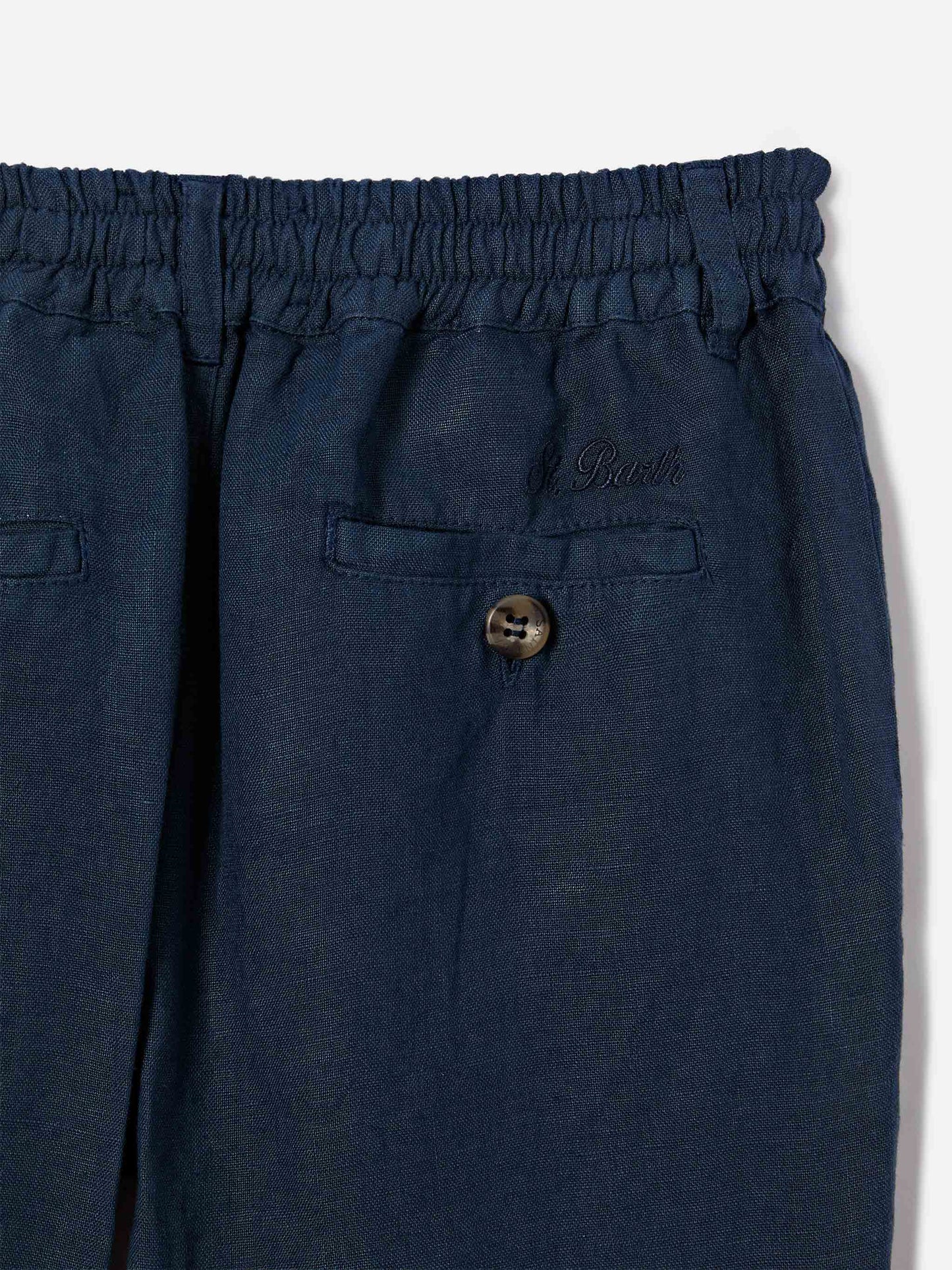 Navy blue Ischia Jr shorts in linen