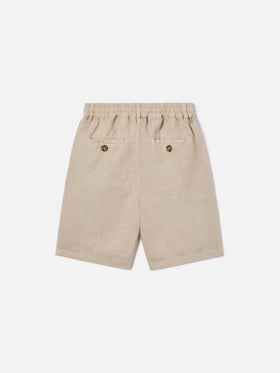 Light grey Ischia Jr shorts in linen