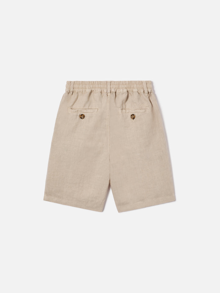 Light grey Ischia Jr shorts in linen