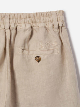 Light grey Ischia Jr shorts in linen