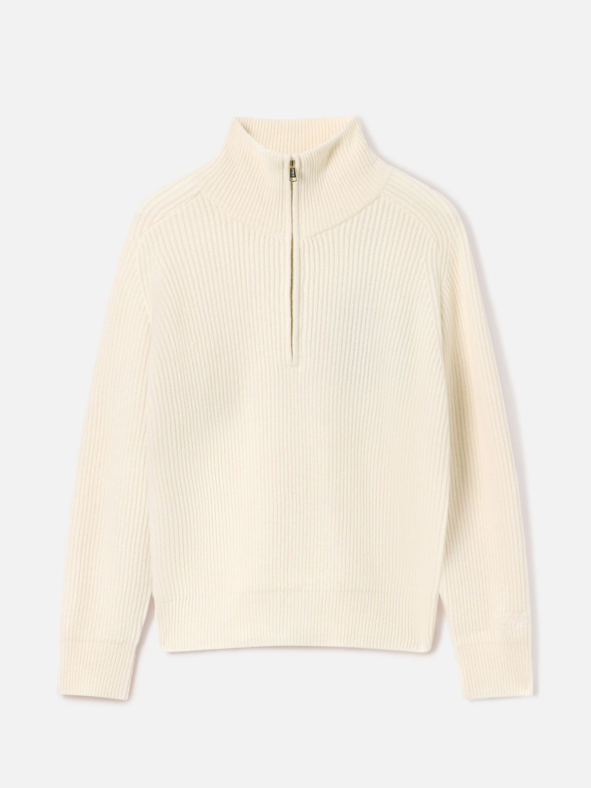 Off white Isalyn Wollstrick mit Half-Zip 