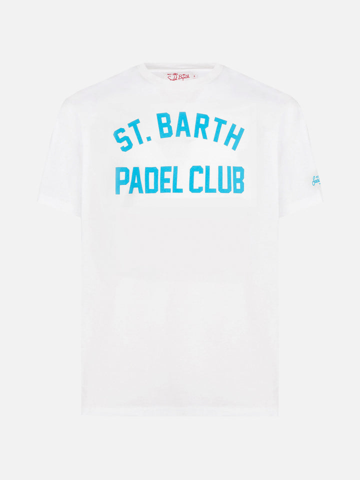 Herren-T-Shirt aus Baumwolle im Vintage-Stil mit St. Barth Padel Club-Aufdruck