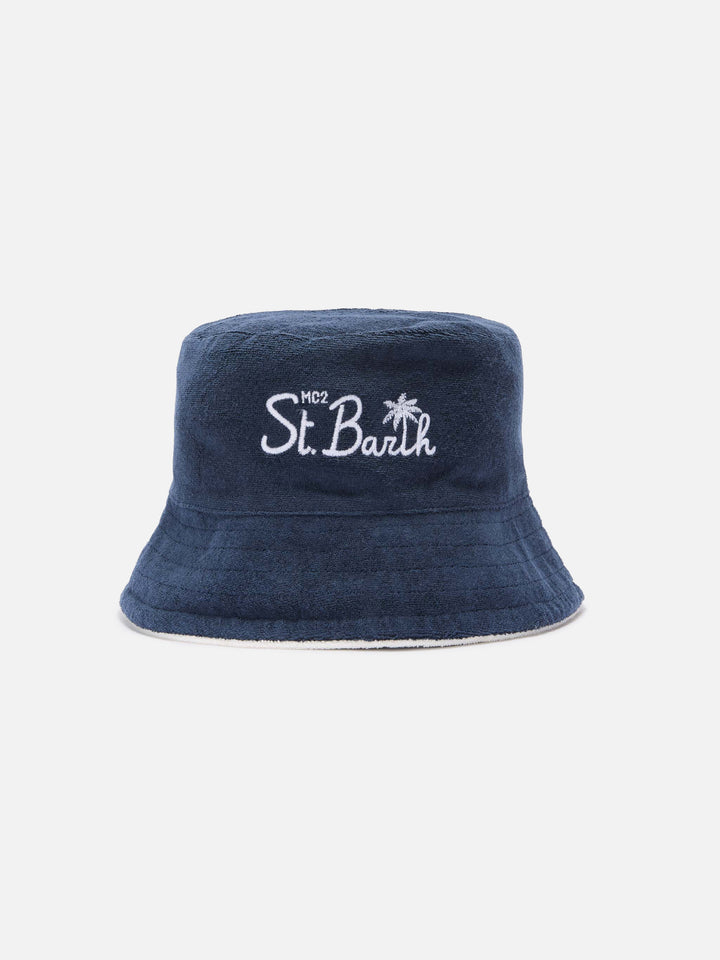 Terry bucket hat with front embroidery