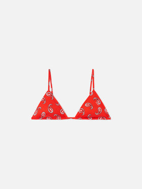 Haut de bikini triangle Red Janet à imprimé paisley 