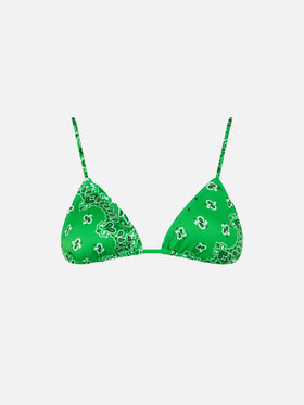 Woman green triangle top