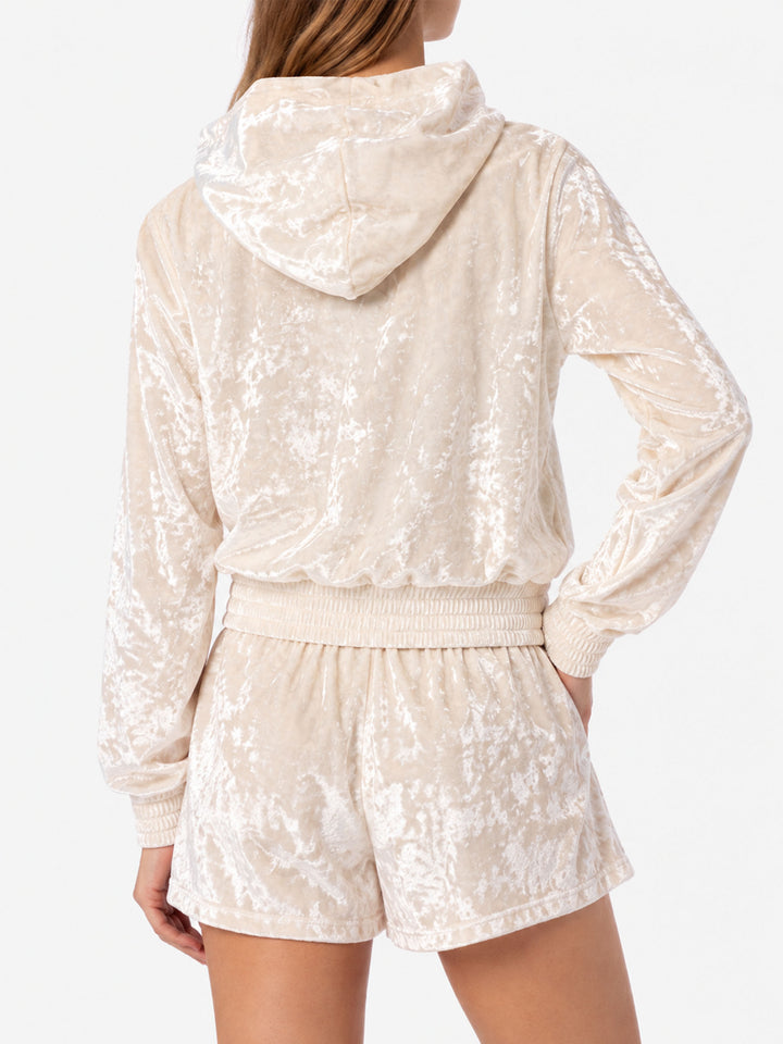 Jasmine pale yellow chenille zip hoodie
