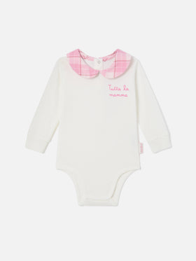 White Jacques organic cotton body with Tutta La Mamma embroidery