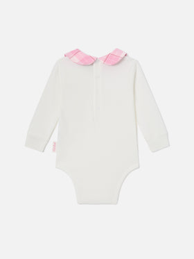 White Jacques organic cotton body with Tutta La Mamma embroidery