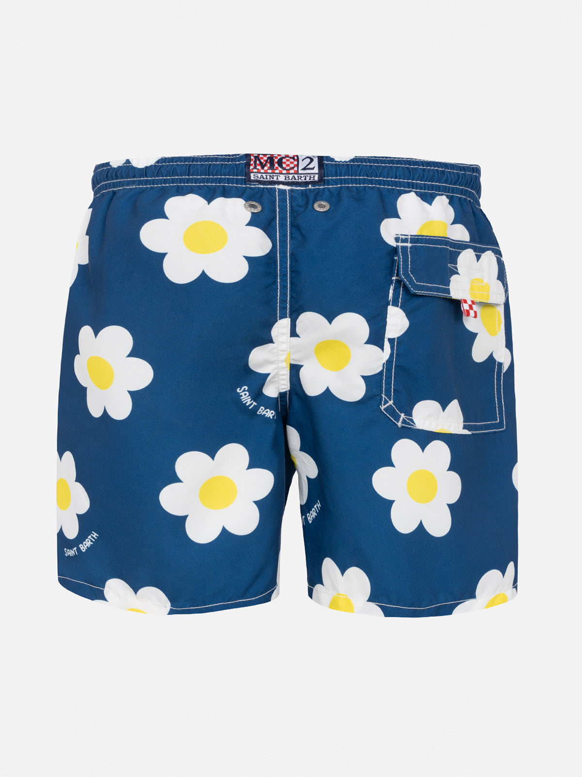 Boy swim shorts with daisy print