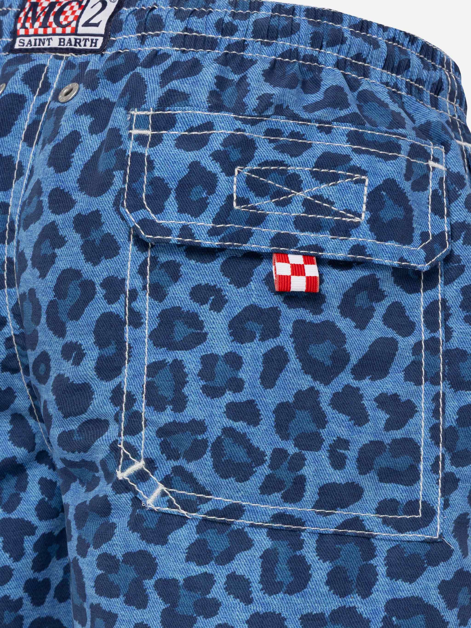 Jean mid-length swim shorts with animalier print - MC2 Saint Barth