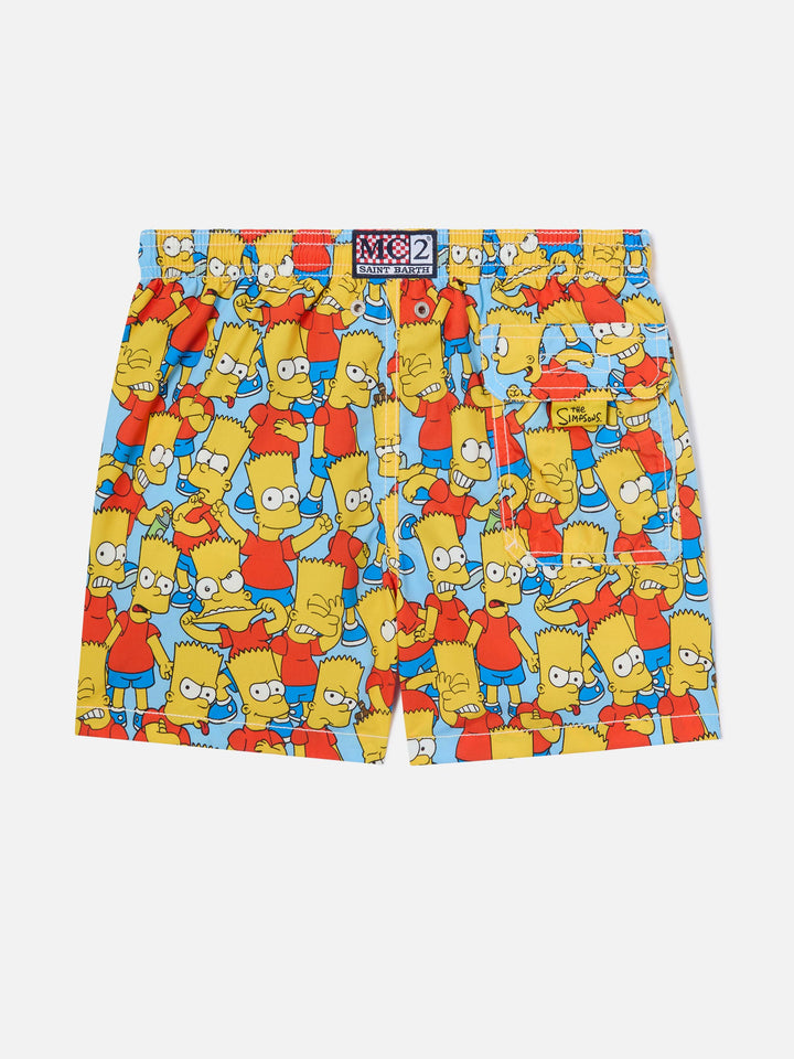 Boy mid-length Jean swim-shorts with Bart Simpson print | THE SIMPSON SPECIAL EDITION