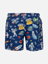 Jungen-Badeshorts mit Astronauten-Print