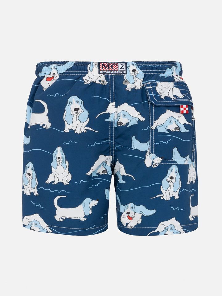 Basset Hound print Boy Swimshorts - MC2 Saint Barth