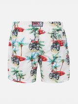 Saint Barth surfer print boy swim shorts