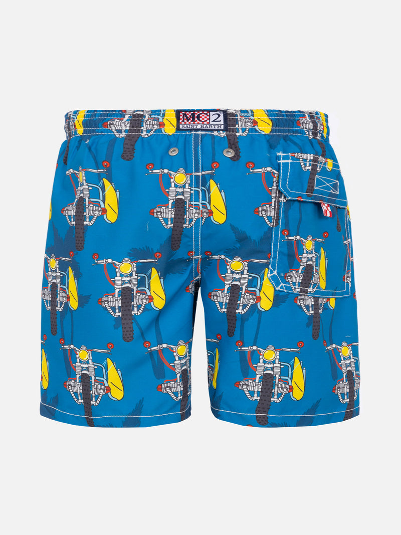 Jungen-Badeshorts mit Motorrad-Print