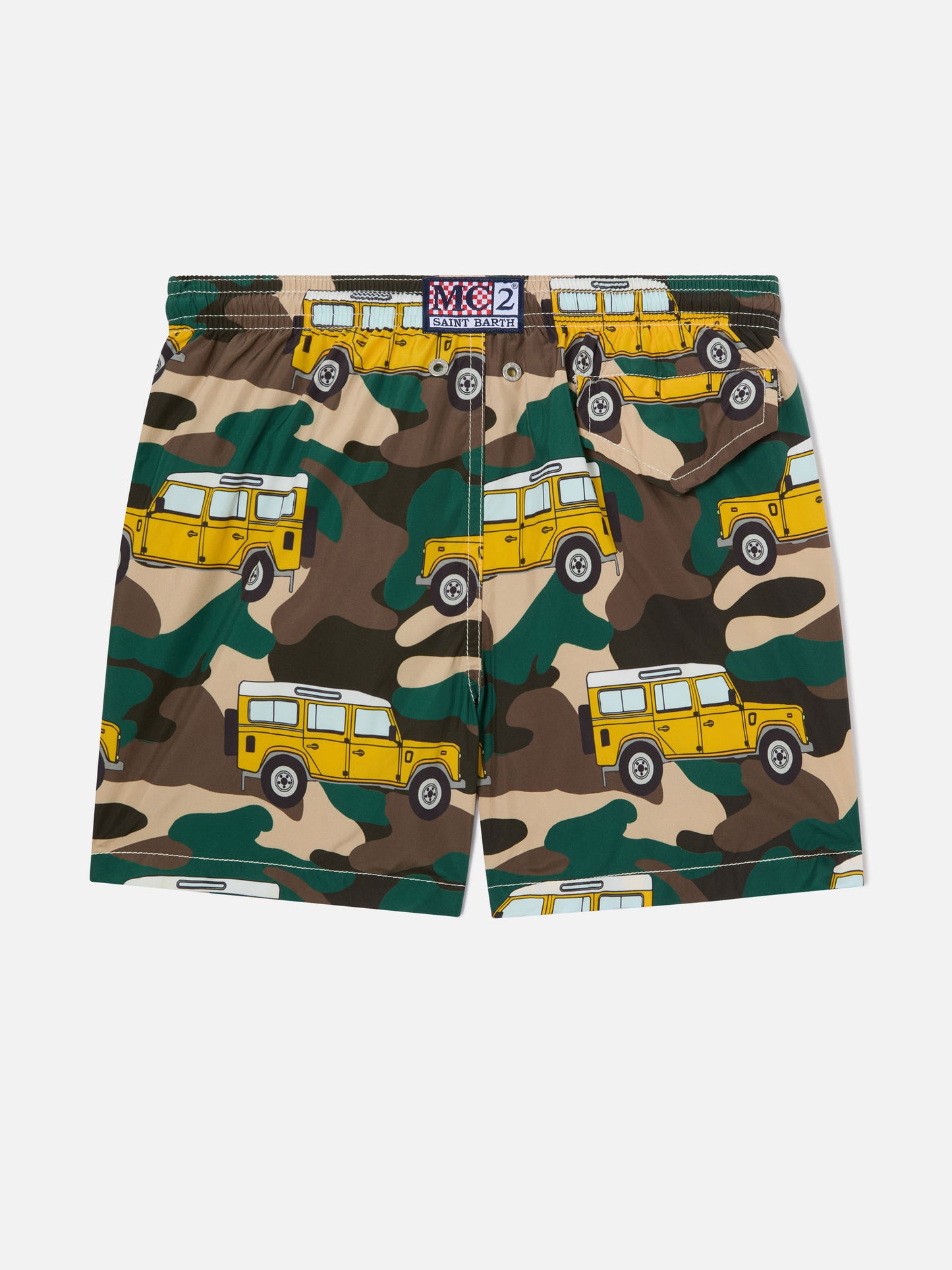 Short de bain garçon en tissu léger Jean Lighting avec imprimé voiture tout-terrain 