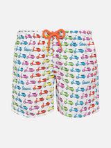 Boy light fabric swim shorts with Vespa print | VESPA® SPECIAL EDITION