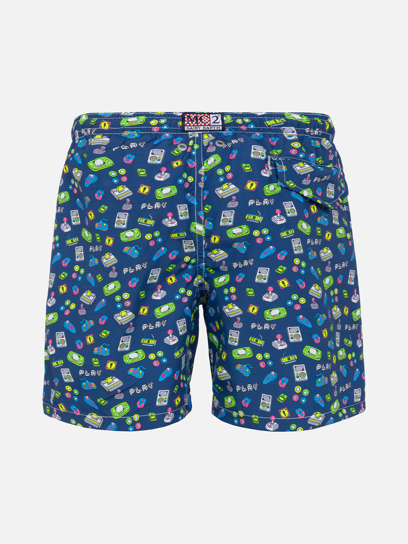 Badeshorts für Jungen mit Retro-Spiele-Print