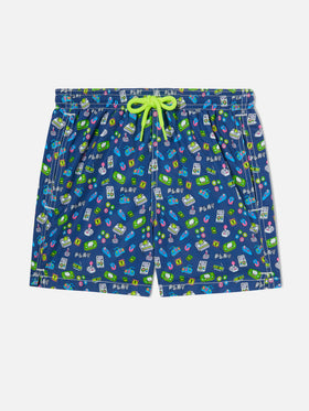 Badehose für Jungen mit Retro-Games-Print 