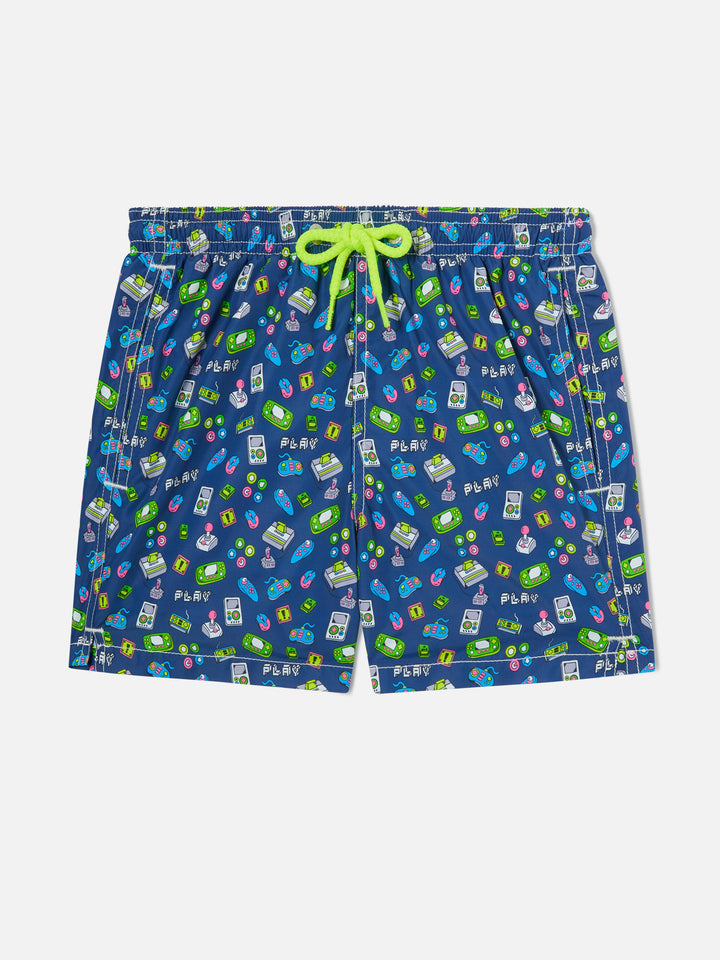 Badehose für Jungen mit Retro-Games-Print 