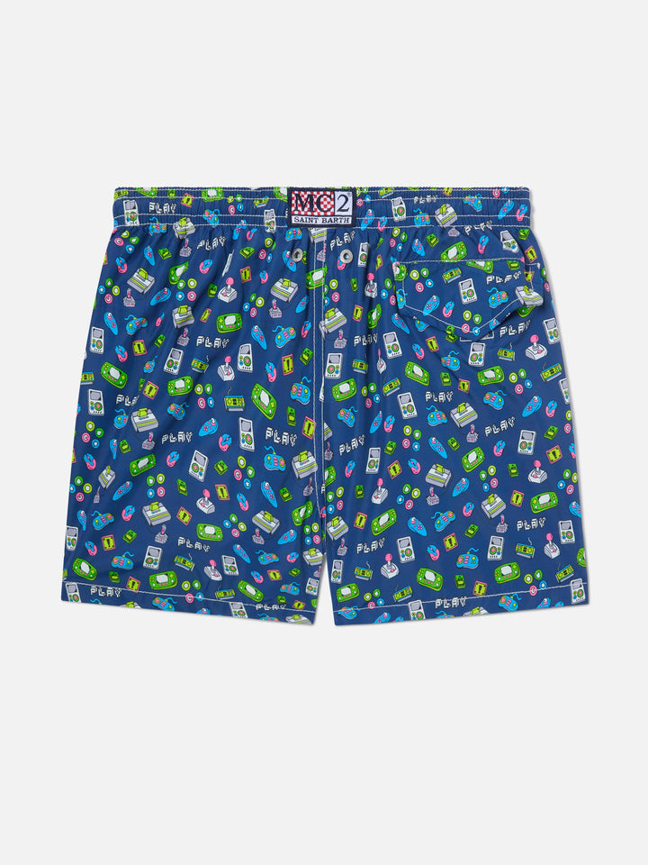 Badehose für Jungen mit Retro-Games-Print 