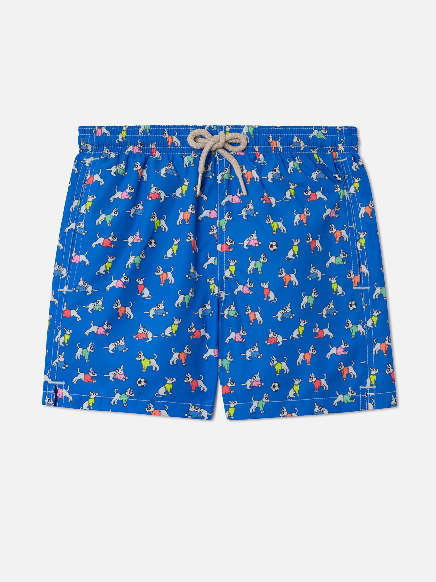 Bañador corto para niño en tejido ligero Jean Lighting con estampado de perros 