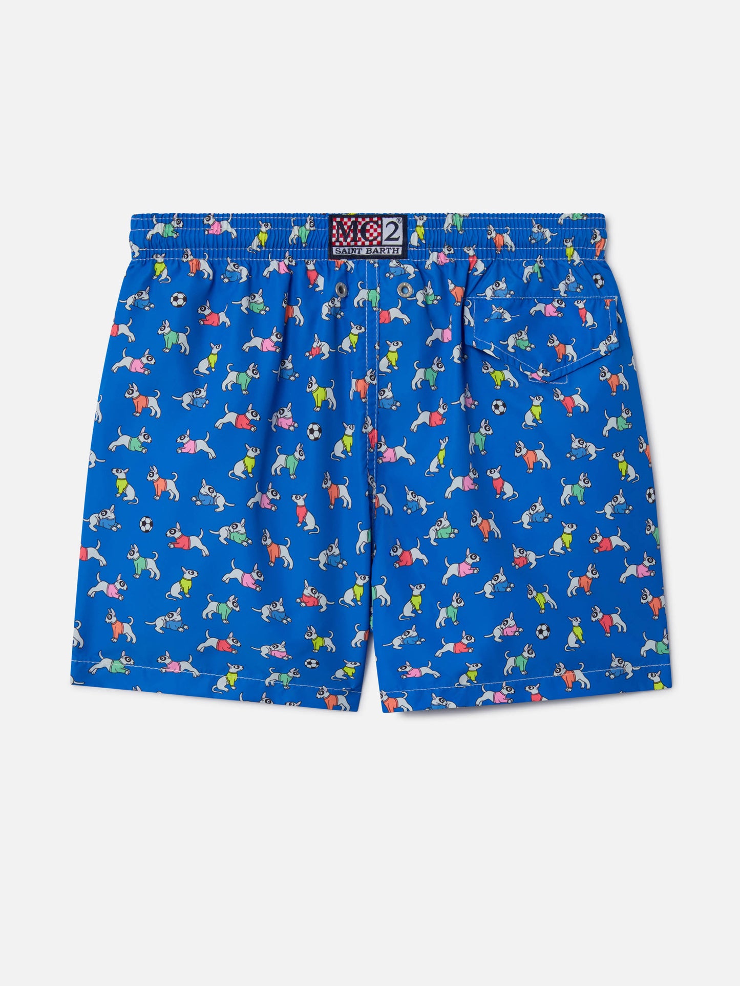 Bañador corto para niño en tejido ligero Jean Lighting con estampado de perros 