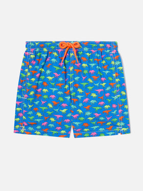Bañador tipo shorts para niño con estampado multicolor de dinosaurios 