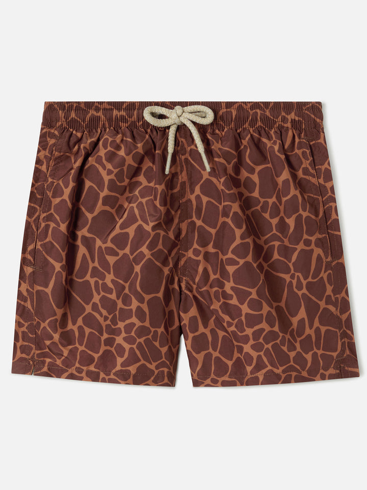 Jean Lighting swim shorts with Giraffe animal print