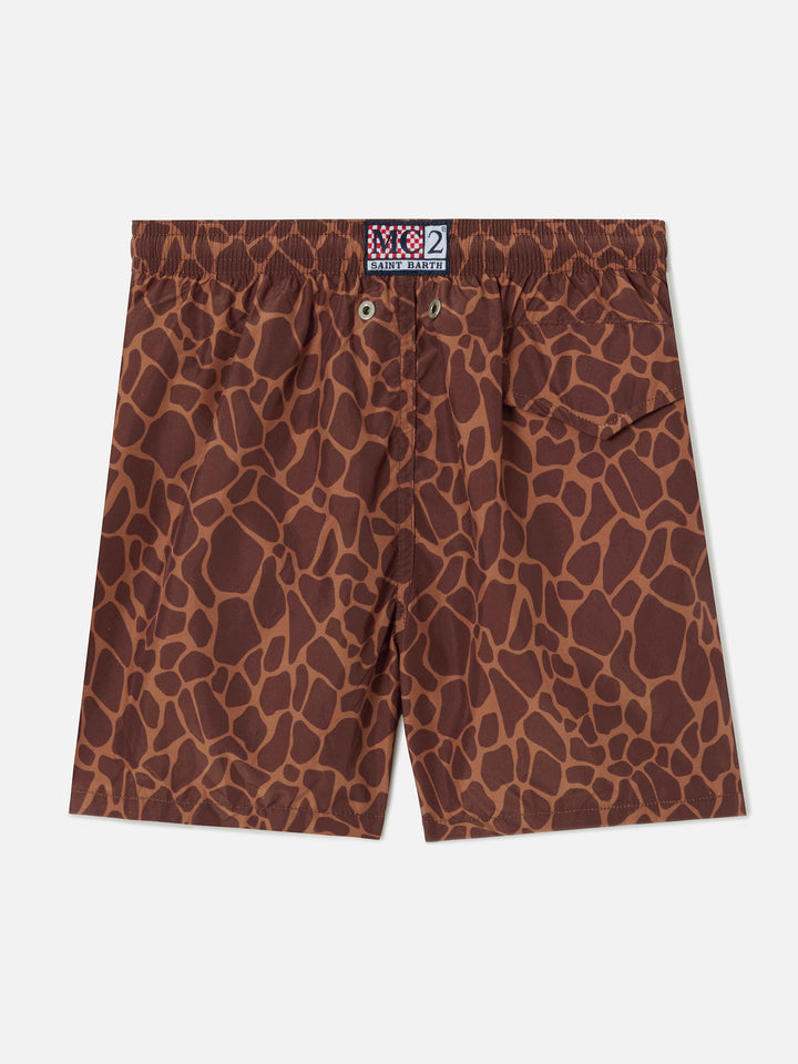 Jean Lighting swim shorts with Giraffe animal print