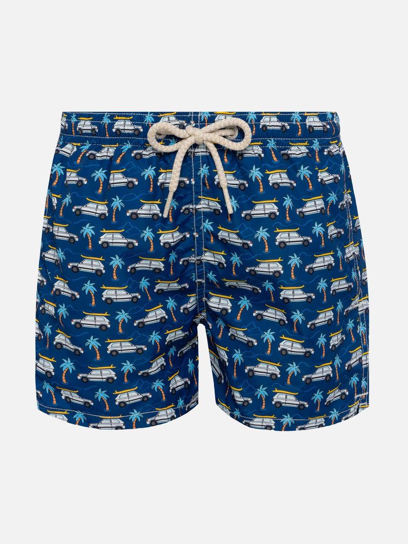 Jean Lighting lightweight fabric swim shorts with Panda car print | FIAT SPECIAL EDITION